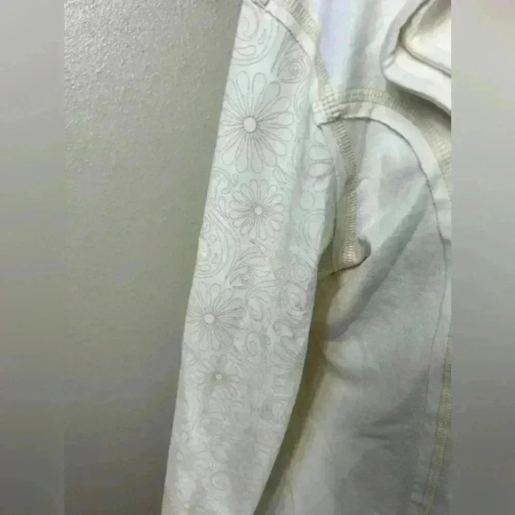 CIRQUE DU SOLEIL Jacket Cream 100% cotton Womens Zipper Ruffle Size XLarge - Picture 5 of 7